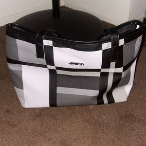 Black, white, and grey purse brand new